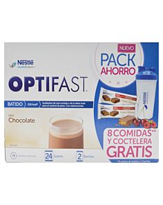 OPTIFAST PACK AHORRO DUPLO BATIDO CHOCOLATE REGALO BARRITAS Y COCTELERA