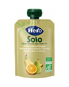 HERO BABY SOLO PLATANO PERA Y NARANJA  1 ENVASE 100 G