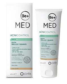 BE+ MED ACNICONTROL EVITA BRILLOS Y GRANOS  1 ENVASE 40 ML CON COLOR