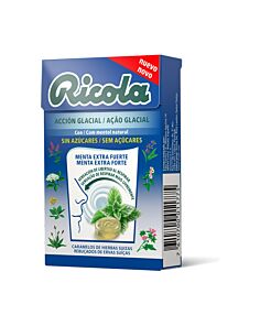 RICOLA CARAMELOS EXTRA FUERTES  1 CAJA 50 G SABOR MENTA