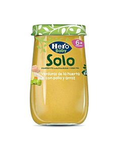 HERO BABY SOLO VERDURAS CON POLLO Y ARROZ  1 ENVASE 190 G