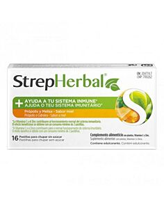 STREPHERBAL  16 PASTILLAS PARA CHUPAR SABOR SAUCO Y EQUINACEA