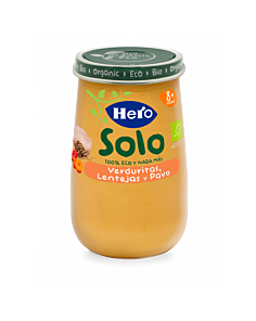 HERO BABY SOLO VERDURITAS LENTEJAS Y PAVO  1 ENVASE 190 G