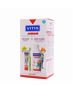 VITIS JUNIOR PACK PROMOCIONAL  COLUTORIO 500 ML + GEL DENTIFRICO 75 ML + CEPILLO