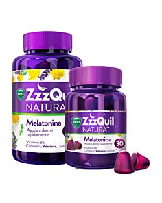 Complemento alimenticio con melatonina, vitamina B6 y extractos de hierbas que ayudan a dormir