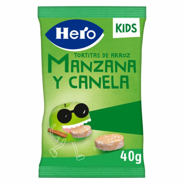 Hero Kids Snack Tortitas Manzana y Canela 40 gr